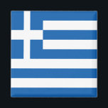 Flag of Greece Magnet<br><div class="desc">Flag of Greece. A country in Europe,  made from blue and white stripes.</div>
