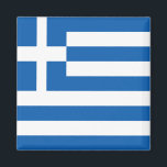 Flag of Greece Magnet<br><div class="desc">Flag of Greece. A country in Europe,  made from blue and white stripes.</div>