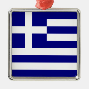 Flag of Greece Metal Tree Decoration