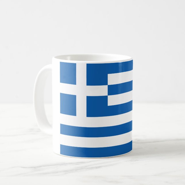 Flag of Greece souvenir Coffee Mug (Front Left)