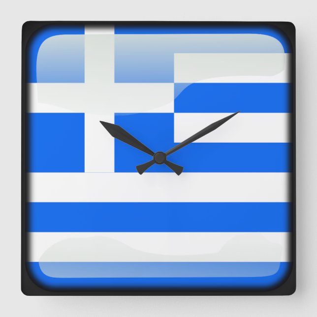 Flag of Greece Square Wall Clock (Front)