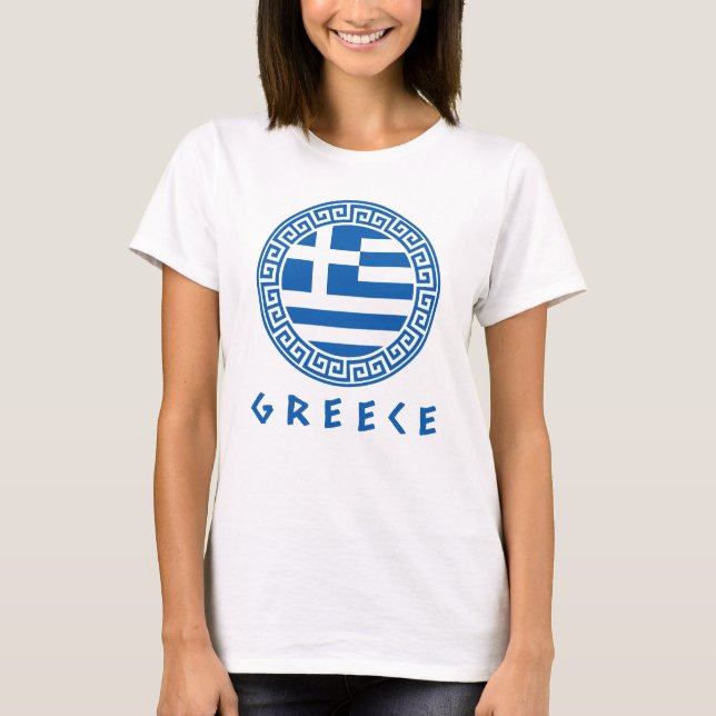 Flag Of Greece Women's White T-Shirt (Front)