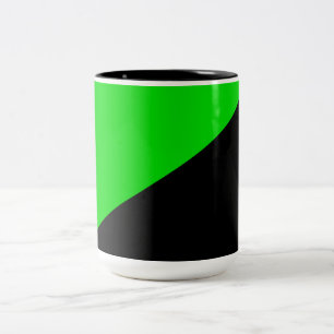 Flag of Green Anarchism Two-Tone Coffee Mug