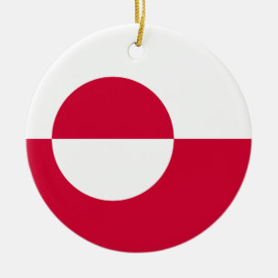 Flag of Greenland Ceramic Tree Decoration