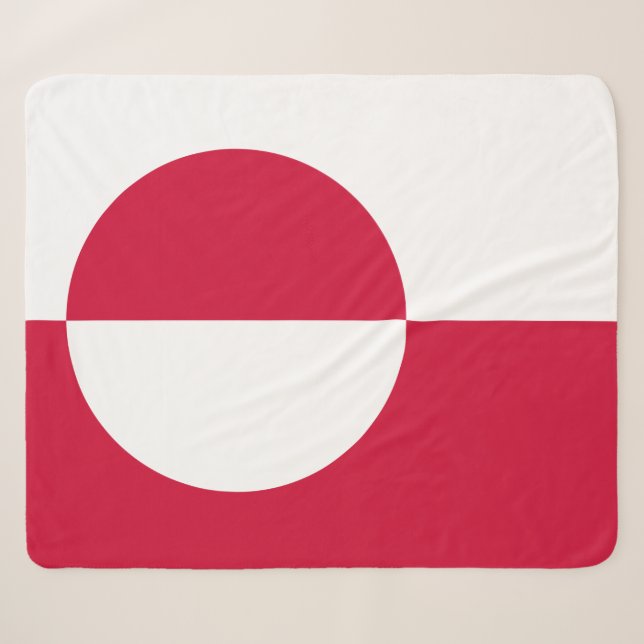Flag of Greenland Sherpa Blanket (Front (Horizontal))