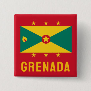 Flag of Grenada 15 Cm Square Badge