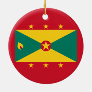 Flag of Grenada Ceramic Tree Decoration