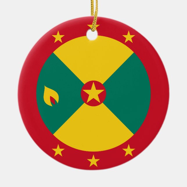 Flag of Grenada Ceramic Tree Decoration (Front)
