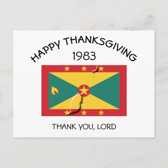 Flag of Grenada | GRENADIAN 1983 THANKSGIVING Postcard (Front)