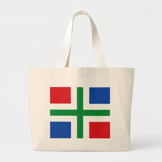 Flag of Groningen (province) Large Tote Bag (Front)
