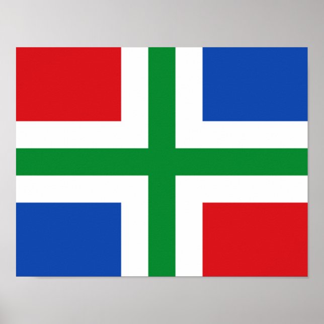 Flag of Groningen (province) Poster (Front)