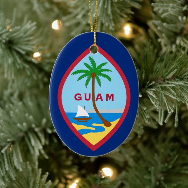 Flag of Guam Ceramic Tree Decoration (Tree)