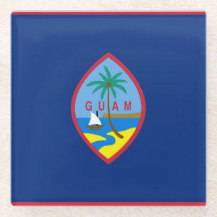 Flag of Guam Glass Coaster