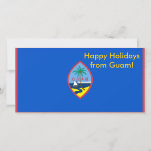 Flag of Guam, Happy Holidays from U.S.A. Holiday Card