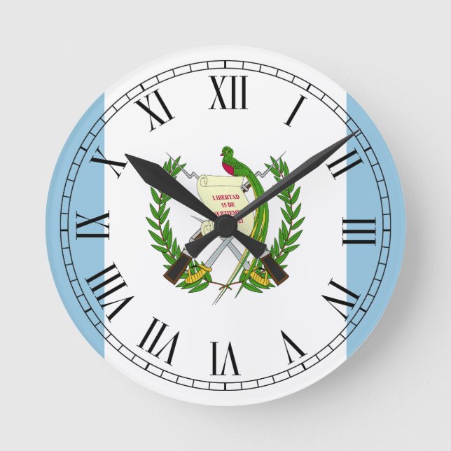 Flag of Guatamala Round Clock (Front)