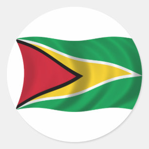 Flag of Guyana Classic Round Sticker