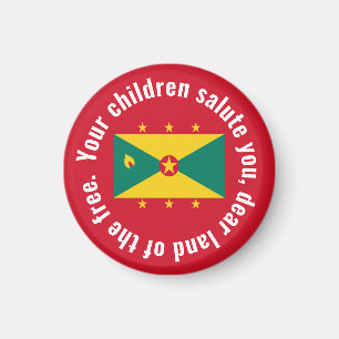 Flag of Guyana National Anthem Red Green Yellow Magnet