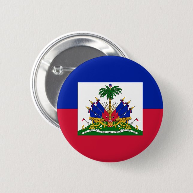 Flag of Haiti 6 Cm Round Badge (Front & Back)