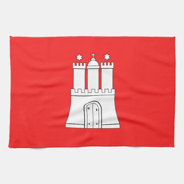 Flag of Hamburg Kitchen Towel (Horizontal)