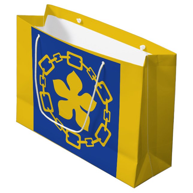 Flag of Hamilton, Ontario Large Gift Bag (Front Angled)