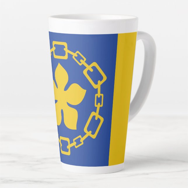 Flag of Hamilton, Ontario Latte Mug (Right Angle)