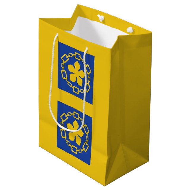 Flag of Hamilton, Ontario Medium Gift Bag (Front Angled)