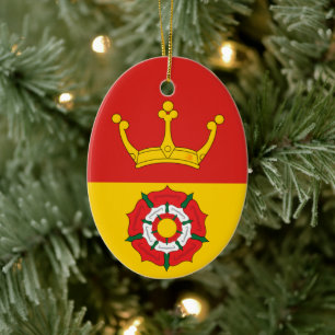 Flag of Hampshire County, England (UK) Ceramic Tree Decoration