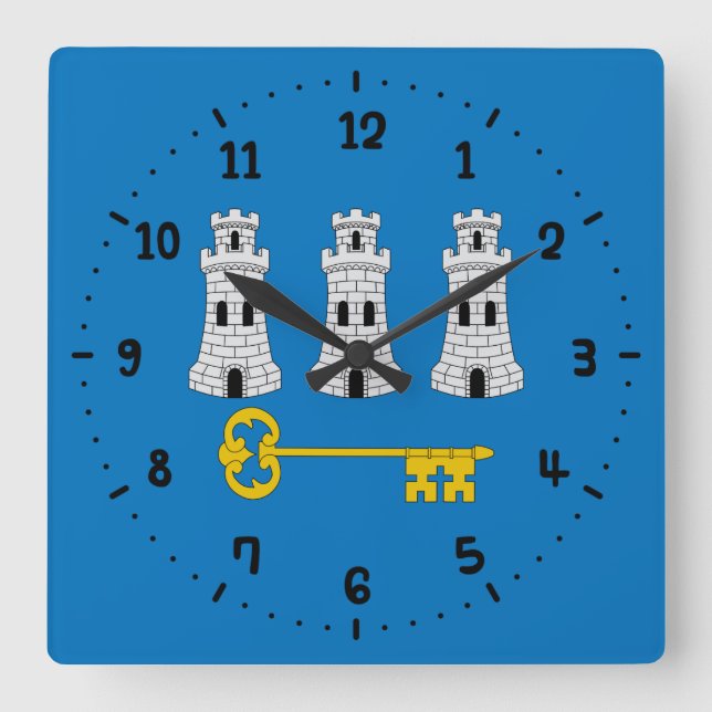 Flag of Havana, Cuba Square Wall Clock (Front)