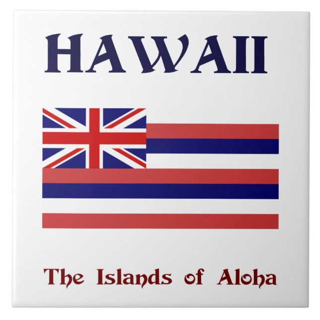 Flag of Hawaii and motto Tile (Front)