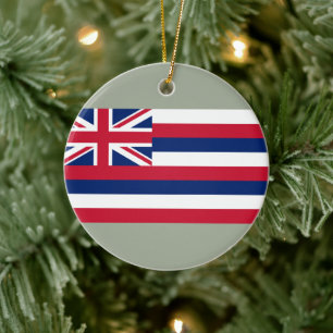 Flag of Hawaii (US State) Ceramic Tree Decoration