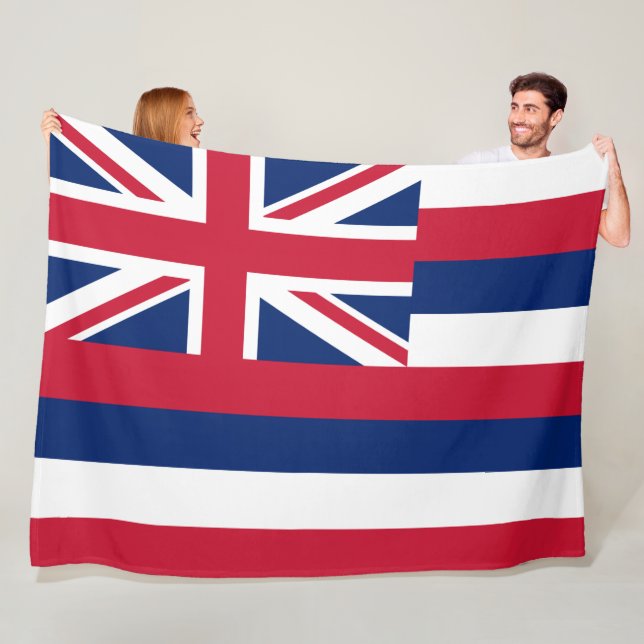 Flag of Hawaii (US State) Fleece Blanket (In Situ)