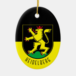 Flag of Heidelberg - GERMANY Ceramic Tree Decoration