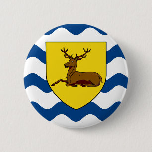 Flag of Hertfordshire 6 Cm Round Badge