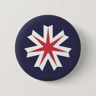 Flag of Hokkaido Prefecture, Japan 6 Cm Round Badge