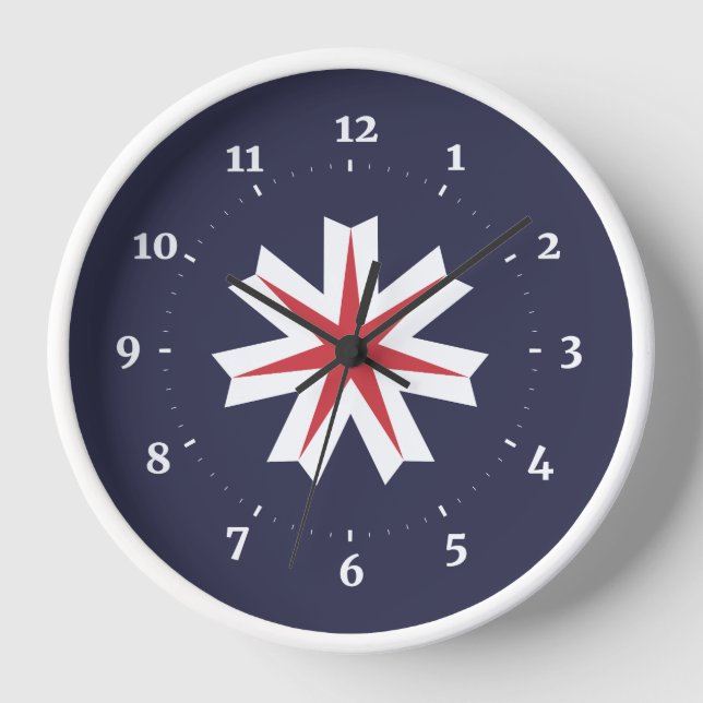 Flag of Hokkaido Prefecture, Japan Clock (Front)
