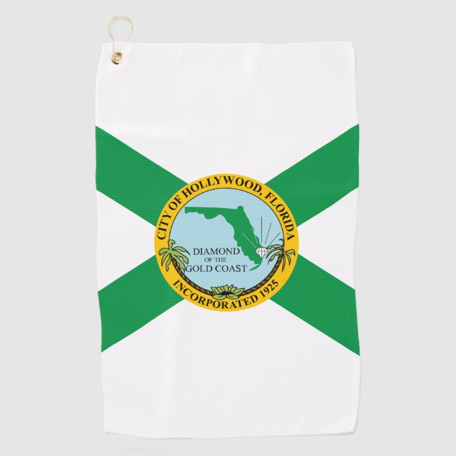 Flag of Hollywood, Florida Golf Towel (Front)