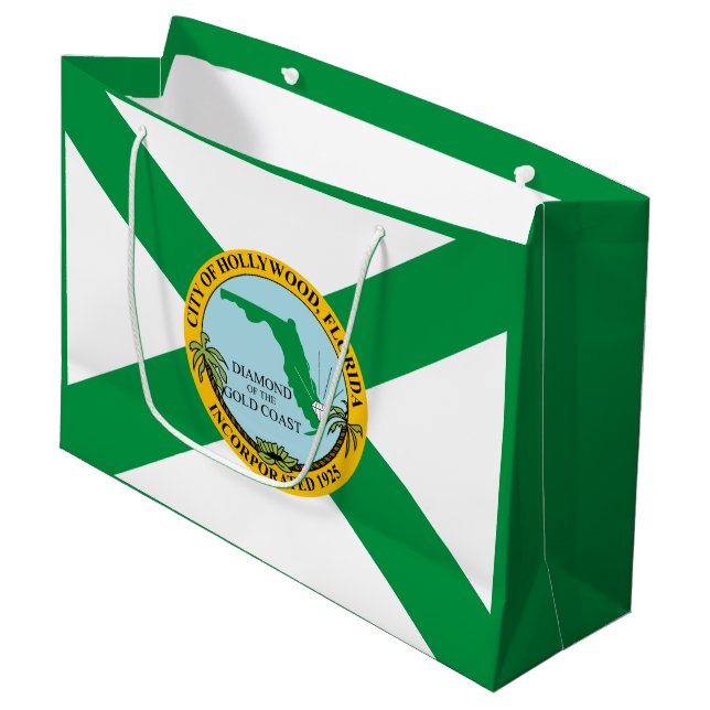 Flag of Hollywood, Florida Large Gift Bag (Front Angled)