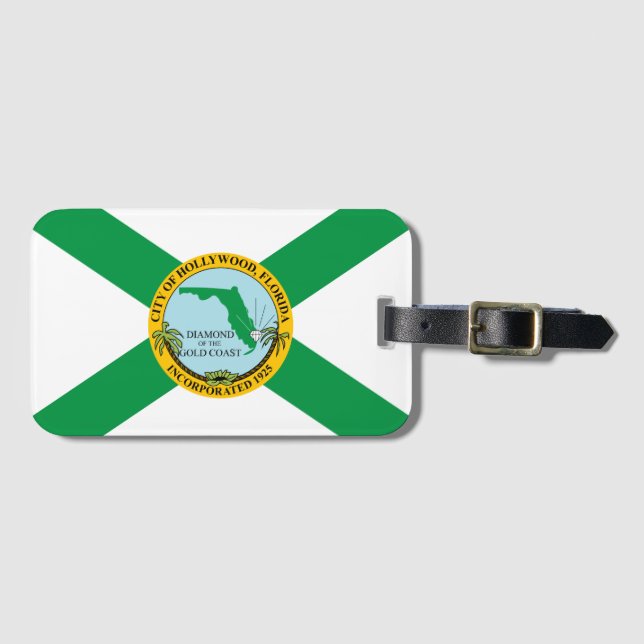 Flag of Hollywood, Florida Luggage Tag (Front Horizontal)