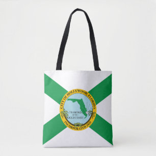 Flag of Hollywood, Florida Tote Bag