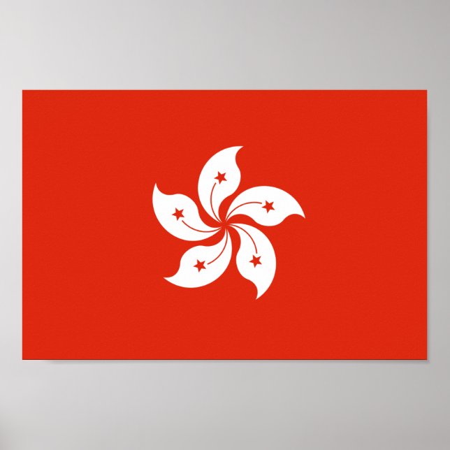 Flag of Hong Kong Bauhinia Blakeana HK Flag Poster (Front)