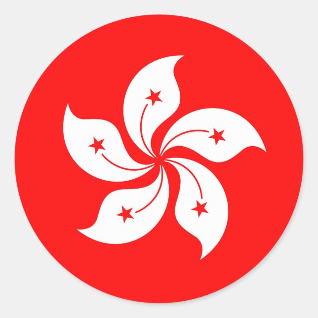Flag of Hong Kong Classic Round Sticker (Front)