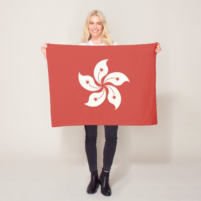 Flag of Hong Kong Fleece Blanket (In Situ)