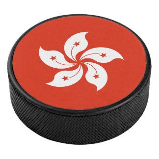 Flag of Hong Kong Hockey Puck