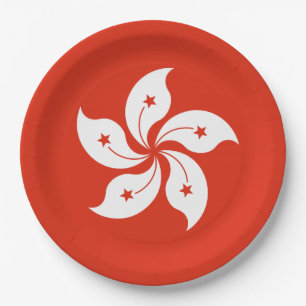 Flag of Hong Kong Paper Plates