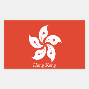 Flag of Hong Kong Rectangular Sticker