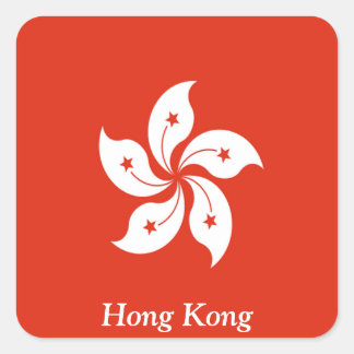 Flag of Hong Kong Square Sticker