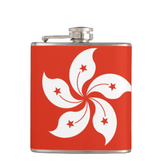 Flag of Hong Kong Vinyl Wrapped Flask