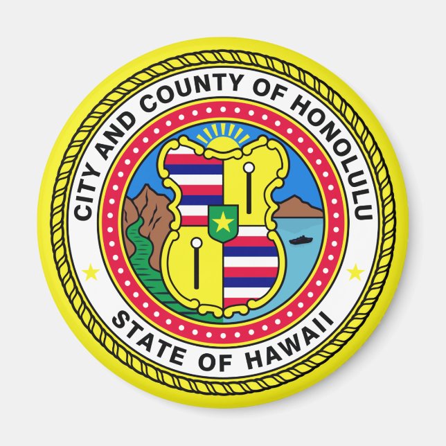 Flag of Honolulu, Hawai’i Magnet (Front)