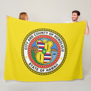 Flag of Honolulu (Hawaii) Fleece Blanket
