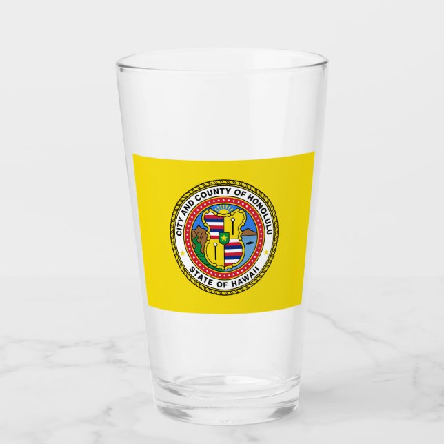 Flag of Honolulu (Hawaii) Glass (Front)